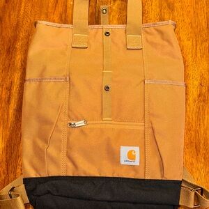 Carhartt Tan and Black Canvas Utility Tote Backpack